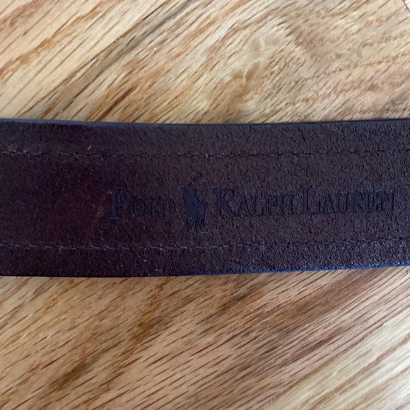 Men’s Ralph Lauren Leather Belt Brown Brass Buckle distressed classic vintage - Picture 8 of 13